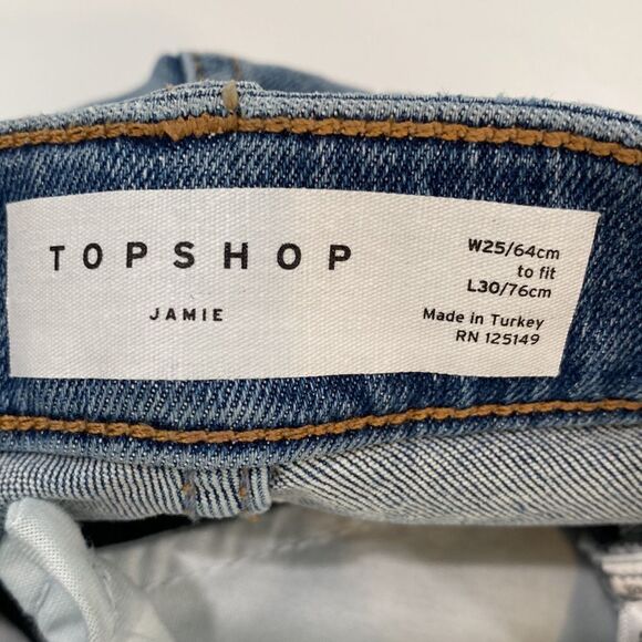 Topshop Jamie High Waisted Skinny Ripped Hem Jeans Size 2 - Picture 12 of 16